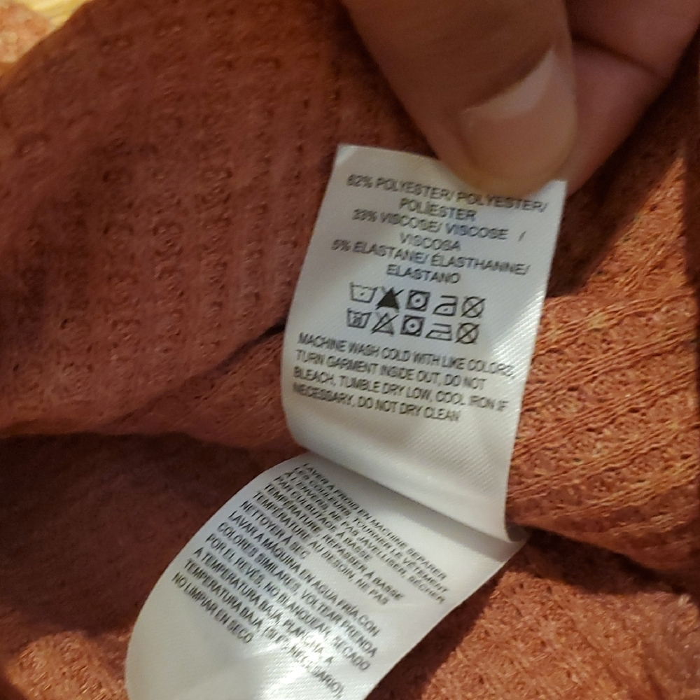 Lucky Brand Light Rust Floral Long Sleeve Thermal Tunic - Picture 4 of 6